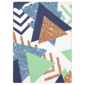 80sカラー抽象芸術 | ネイビーバラ金ゴールドミント90s クリップボード (裏面)