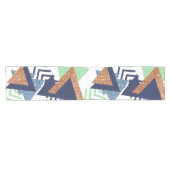 80sカラー抽象芸術 | ネイビーバラ金ゴールドミント90s ショートテーブルランナー (横)