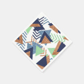 80sカラー抽象芸術 | ネイビーバラ金ゴールドミント90s スタンダードカクテルナプキン (角)