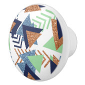 80sカラー抽象芸術 | ネイビーバラ金ゴールドミント90s セラミックノブ (右)