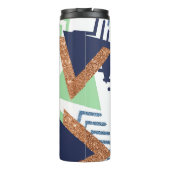 80sカラー抽象芸術 | ネイビーバラ金ゴールドミント90s タンブラー (裏面)