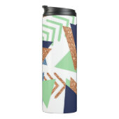 80sカラー抽象芸術 | ネイビーバラ金ゴールドミント90s タンブラー (回転右)