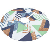 80sカラー抽象芸術 | ネイビーバラ金ゴールドミント90s ブラッシュドポリエステルツリースカート (アングル)