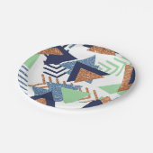 80sカラー抽象芸術 | ネイビーバラ金ゴールドミント90s ペーパープレート (アングル)