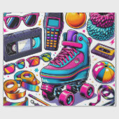 80sカルチャーポップ・アートのアイコン ラッピングペーパー (フラット)