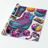 80sカルチャーポップ・アートのアイコン ラッピングペーパー (アンロールド)