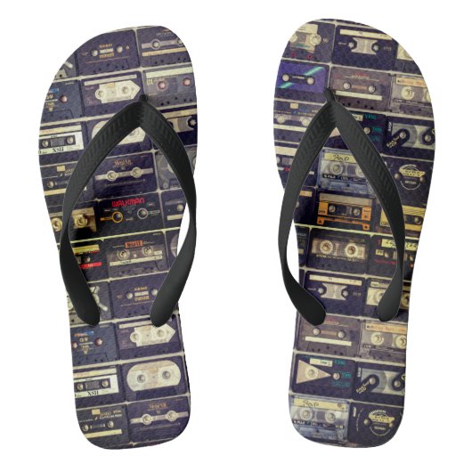 80sクールヴィンテージカセット ビーチサンダル (フットベッド)
