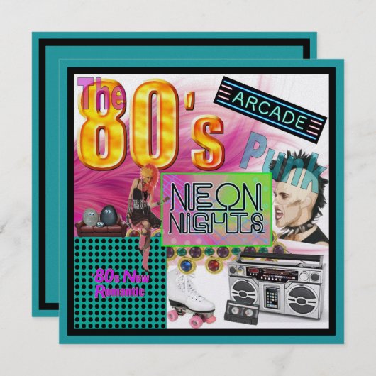 80sコラージュ招待状 (正面/裏面)