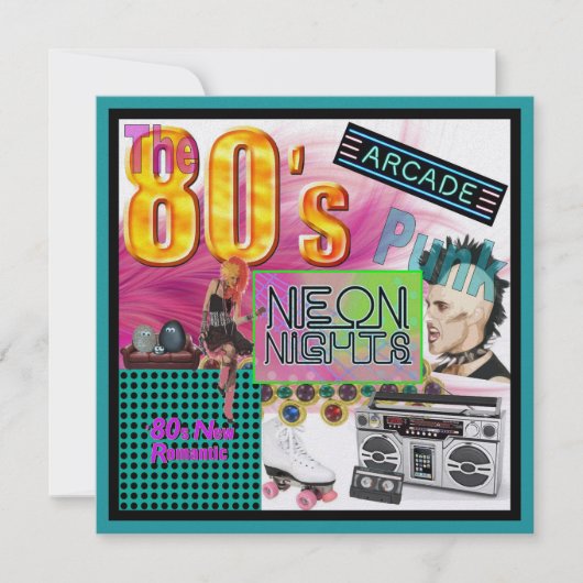 80sコラージュ招待状 (正面)