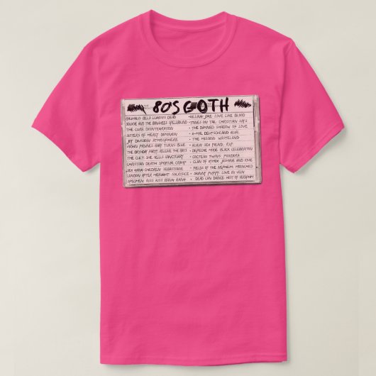80sゴシックミックステープカセット tシャツ (デザイン正面)