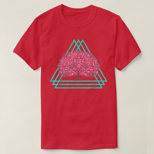80sシンウェーブ桜日本花気波さくらんぼ tシャツ (デザイン正面)