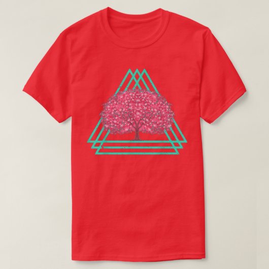 80sシンウェーブ桜日本花気波さくらんぼ tシャツ (デザイン正面)