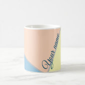 80sスタイリッシュヴィンテージカラーブロック名前をカスタムする コーヒーマグカップ (中央)