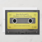 80sスタイルレトロ音楽テープパーティー 招待状 (正面)