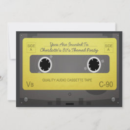 80sスタイルレトロ音楽テープパーティー 招待状