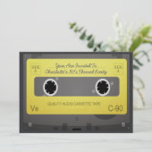 80sスタイルレトロ音楽テープパーティー 招待状 (スタンド正面)
