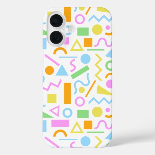 80sスタイル図形のパターン色（白） Case-Mate iPhoneケース (裏面)