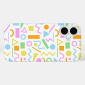80sスタイル図形のパターン色（白） Case-Mate iPhoneケース (裏面 (横))