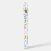 80sスタイル図形のパターン色（白） iPhoneケース (左側面)