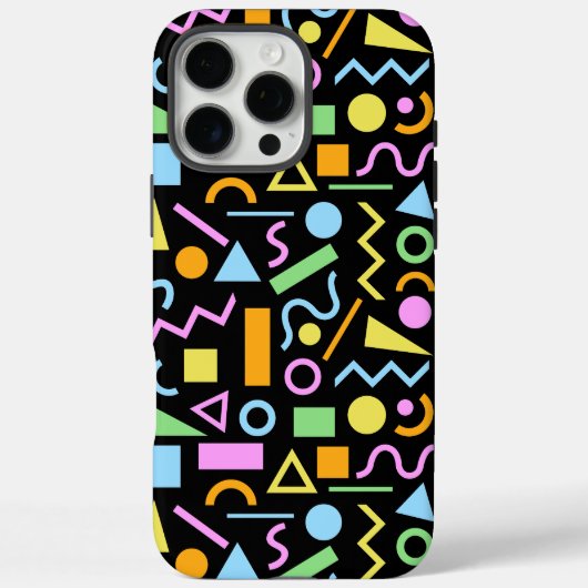 80sスタイル図形のパターン色(黒) Case-Mate iPhoneケース (裏面)