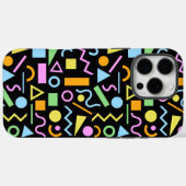 80sスタイル図形のパターン色(黒) Case-Mate iPhoneケース (裏面 (横))