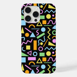 80sスタイル図形のパターン色(黒) iPhone 15 pro maxケース