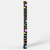 80sスタイル図形のパターン色（黒） samsung galaxyケース (右側面)