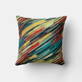 80sセーターのモダンで幾何学的なストライプ クッション (裏面)