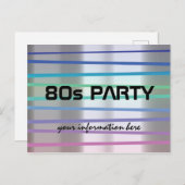 80sテーマのパーティーか懇親会 インビテーションポストカード (正面/裏面)