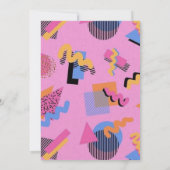 80sテーマのピンクのシェイプブライダルシャワー 招待状 (裏面)