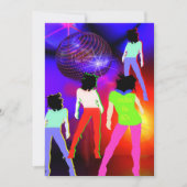 80sテーマパーティの招待状80sディスコ蛍光 招待状 (正面)