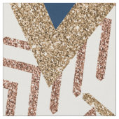 80sトレンディー抽象芸術 |海軍とバラ金ゴールドパターン ファブリック (クローズアップ)