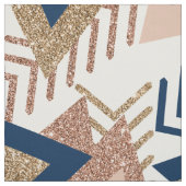 80sトレンディー抽象芸術 |海軍とバラ金ゴールドパターン ファブリック (見本)