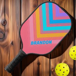 80sネオンサンノスタルジックヴィンテージシェブロンフェード名 ピックルボールラケット