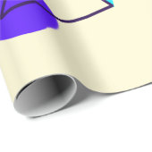 80sネオンブルーレトロラッピング紙 ラッピングペーパー (ロールコーナー)