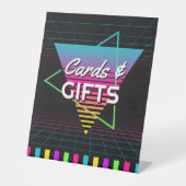 80sネオンレトロスローバックパーティーギフト 台座サイン (正面)