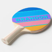 80sネオン海スはっきりしたキストライプの（名前） 卓球ラケット (正面アングル)