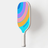 80sネオン海スカイサークルストライプ名 ピックルボールラケット (左)