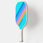 80sネオン海スストライプのキー（名前） ピックルボールラケット (左)