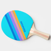 80sネオン海スストライプのキー(名前) 卓球ラケット (横)