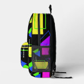 80Sネオン蛍光色幾何形状トレンディー プリントバックパック (右)