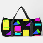 80Sネオン蛍光色幾何形状パターン ダッフルバッグ (正面)