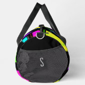 80Sネオン蛍光色幾何形状パターン ダッフルバッグ (右)
