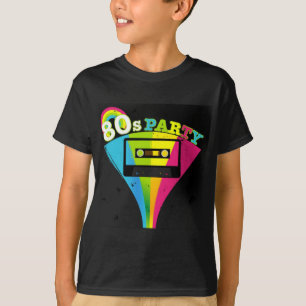 80sパーティーの背景 tシャツ