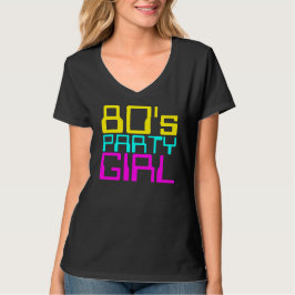 80sパーティーガールレディース数々のカラーロゴ tシャツ