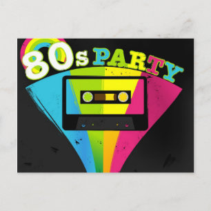 80sパーティー背景 ポストカード