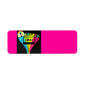 80sパーティー背景 ラベル