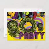 80sパーティー インビテーションポストカード (正面/裏面)