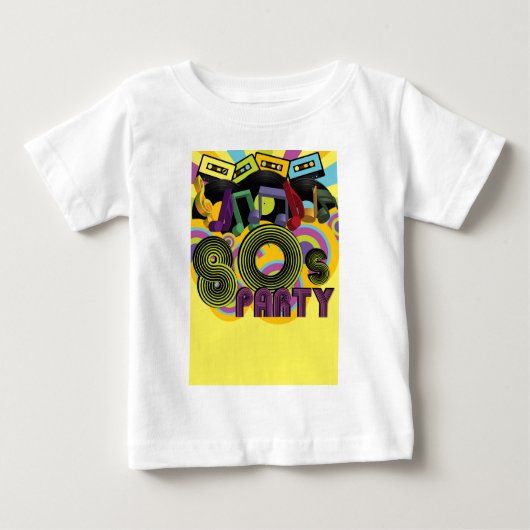 80sパーティー ベビーTシャツ (正面)