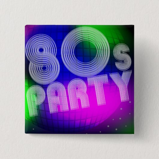 80sパーティー 缶バッジ (正面)